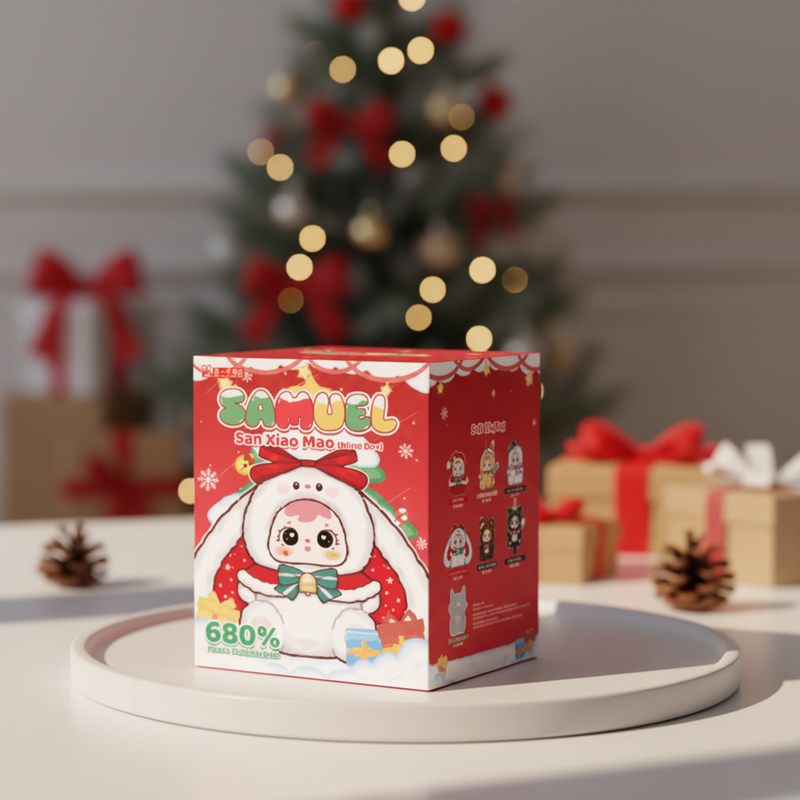 Samuel Miracle Christmas Night Series Plush Blind Box 680% Large Vinyl Faced Doll Kawaii Christmas Decoration Collection Gift